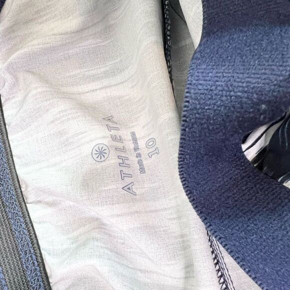 Athleta Anywhere Strapless Wrap Dress Womens 10 Blue & White Ikat Pocket Mini - Picture 7 of 8